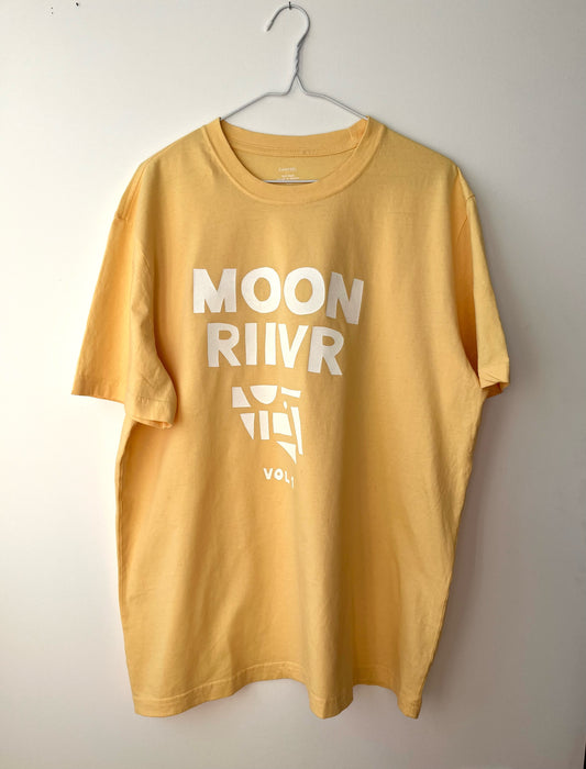 MOONRIIVR - LIMITED EDITION VINTAGE TEE in White/Yellow